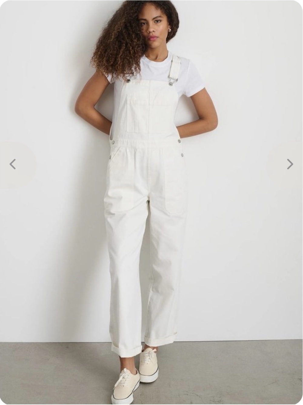 NWT Alex Mill Lili White Denim Overalls - Size M